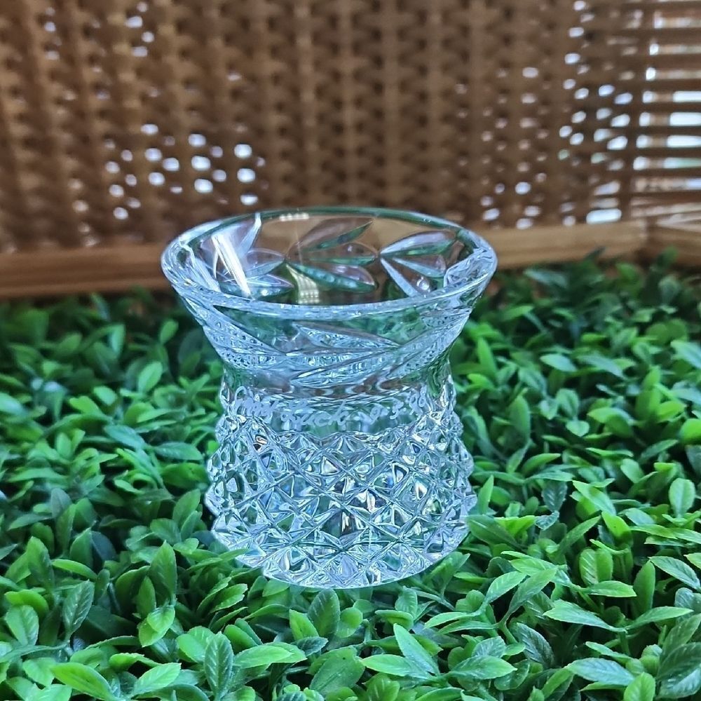 Vintage Waterford Crystal Glandor Bud Vase Matchsticks Small Brushes Vessel